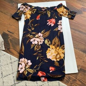 French Grey maternity dress off shoulder stitch fi